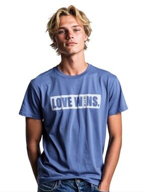 Vintage "Love Wins" Jerzees Cotton Men's Graphic T-shirt